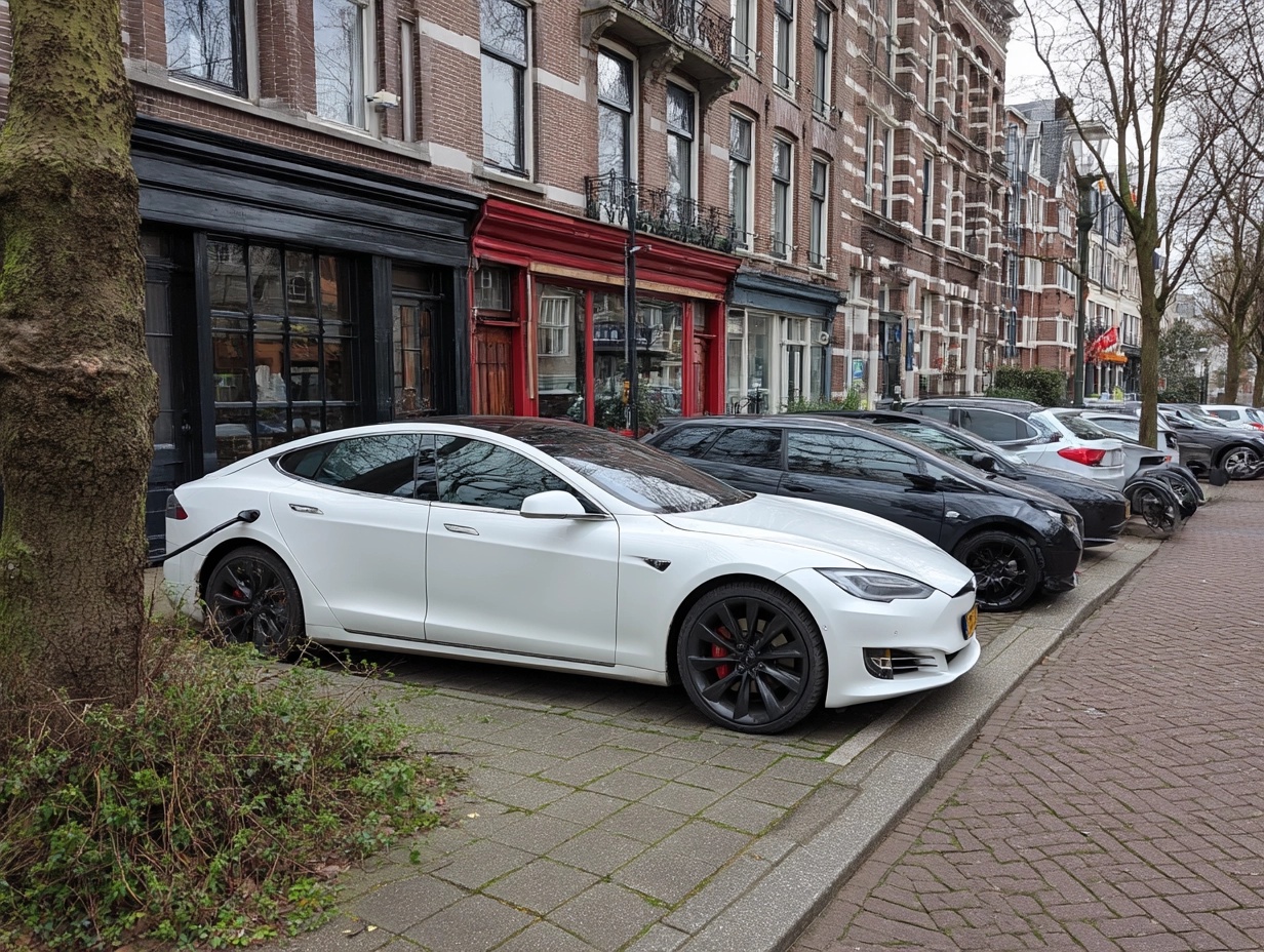 auto-aan-lading-witte-tesla