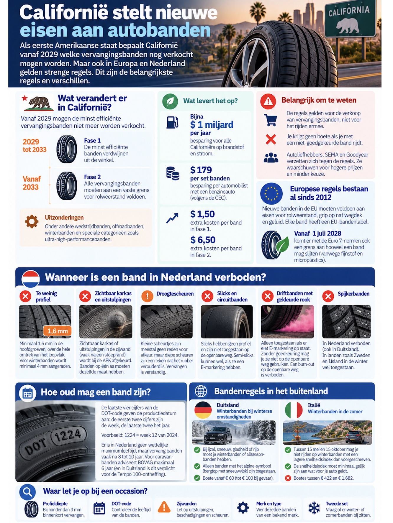 Infographic: Aan welke eisen moeten autobanden voldoen?